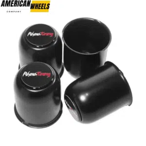 81mm 3.19in Black Trailer Wheel Center Hub Covers for 3.19in Bore 3.3in Tall - 20263012HB [74166HB+71012]