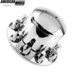 1pc 354mm Chrome Truck Wheel Rear Axle Covers with 10pcs Lug Nuts Axle Cover Kit - 20274032RRx1+20274032Nx10