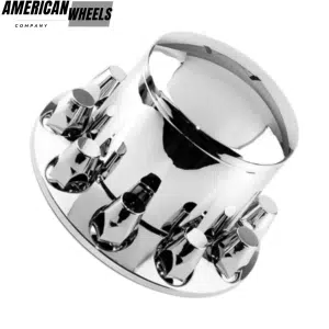1pc 354mm Chrome Truck Wheel Rear Axle Covers with 10pcs Lug Nuts Axle Cover Kit - 20274032RRx1+20274032Nx10