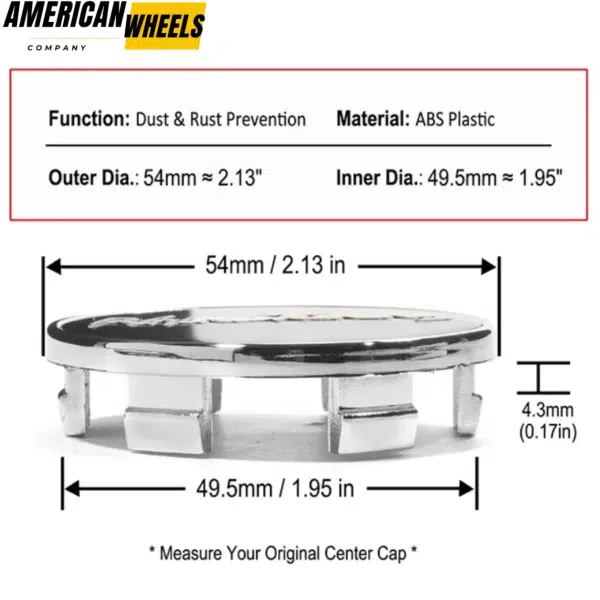 Nissan 350Z Maxima Infiniti Q45 Q60 Wheel Center Caps OD: 54mm ID: 50mm 4pcs - 63008=[13697+71012]X4 - Image 3