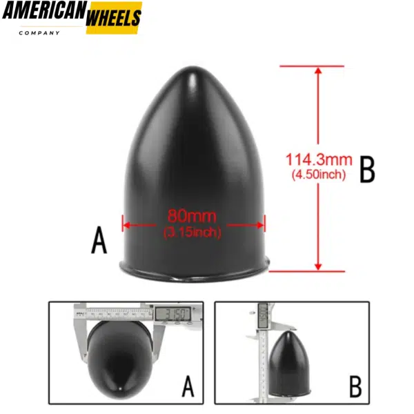 80mm 3.15in Trailer Pointed Push Through Center Caps for 3.15" Truck Rims Bore - 20274335 - Image 4