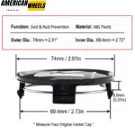 Mercedes-Benz B C CL CLS GLS Class Wheel Center Caps # A1714000125 74mm 2.91in 4pcs - 63006=[13990+71014]x4 - Image 3