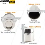 5.15in Push Through Center Caps Stainless Steel 2x Closed 2x Open End Hub Caps - 20274326=[74308+74315]x2 - Image 4