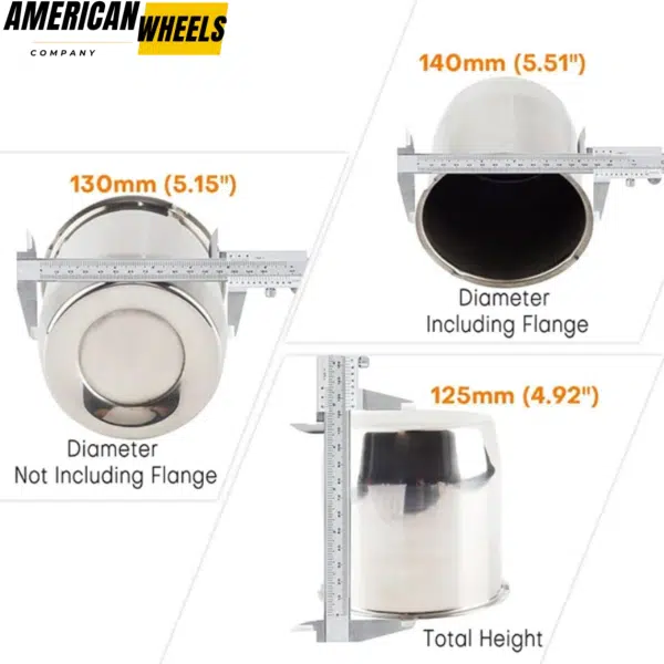 5.15in Push Through Center Caps Stainless Steel 2x Closed 2x Open End Hub Caps - 20274326=[74308+74315]x2 - Image 4