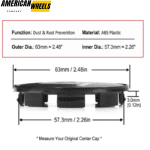 Dodge Subaru Impreza Legacy Chrysler PT Cruiser Weds SSR Wheel Center Caps 63mm 2 7/16in 4pcs - 20263003=[13669+71013]x4 - Image 3