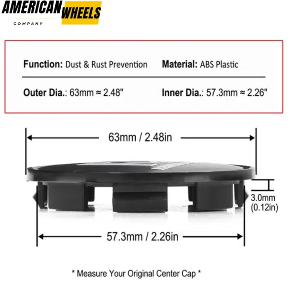 Dodge Subaru Impreza Legacy Chrysler PT Cruiser Weds SSR Wheel Center Caps 63mm 2 7/16in 4pcs - 20263003=[13669+71013]x4 - Image 3