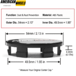 Nissan 350Z Maxima Infiniti Q45 Q60 Wheel Center Caps OD: 54mm ID: 50mm 4pcs - 63008=[13697+71012]X4 - Image 4