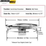 Mercedes-Benz B C CL CLS GLS Class Wheel Center Caps # A1714000125 74mm 2.91in 4pcs - 63006=[13990+71014]x4 - Image 4