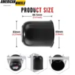 3.27in Stainless Trailer Center Caps Push Through Hub Cap for 3.27in B 2.95in H Truck RV Wheels - 20274342 - Image 4