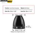 83mm Wheel Center Caps for 3.22" / 3.25" Wheel Bore #1303 - 20260002 - Image 6