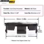 Dodge Chrysler Jeep Chevrolet Universal Wheel Center Caps #52110398AA 63mm 2 15/32in 4pcs - 20263002=[13796+71013]x4 - Image 5
