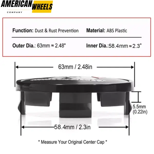 Dodge Chrysler Jeep Chevrolet Universal Wheel Center Caps #52110398AA 63mm 2 15/32in 4pcs - 20263002=[13796+71013]x4 - Image 5