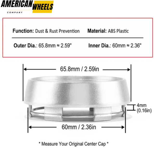 AVID.1 AV-06 AV-20 Wheel Center Cap Replacement 66mm 2 9/16in 4pcs - 20260011 - Image 4