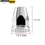 1pc 354mm Chrome Truck Wheel Rear Axle Covers with 10pcs Lug Nuts Axle Cover Kit - 20274032RRx1+20274032Nx10 - Image 4