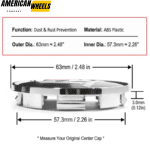 Dodge Subaru Impreza Legacy Chrysler PT Cruiser Weds SSR Wheel Center Caps 63mm 2 7/16in 4pcs - 20263003=[13669+71013]x4 - Image 4