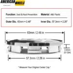 Dodge Subaru Impreza Legacy Chrysler PT Cruiser Weds SSR Wheel Center Caps 63mm 2 7/16in 4pcs - 20263003=[13669+71013]x4 - Image 4