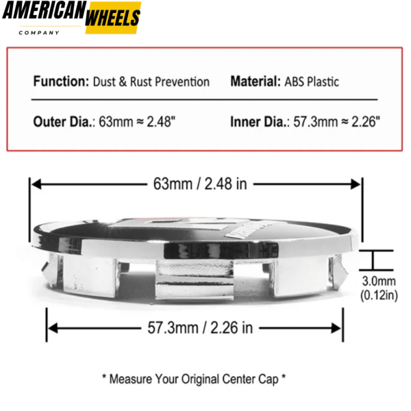 Dodge Subaru Impreza Legacy Chrysler PT Cruiser Weds SSR Wheel Center Caps 63mm 2 7/16in 4pcs - 20263003=[13669+71013]x4 - Image 4