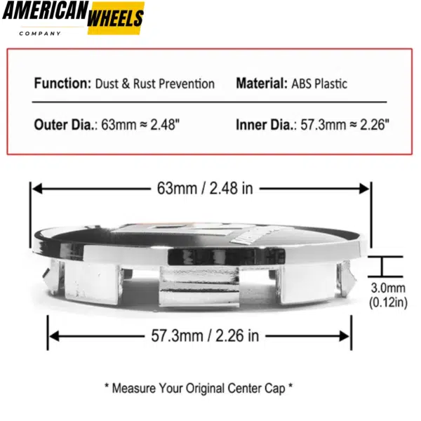 Dodge Subaru Impreza Legacy Chrysler PT Cruiser Weds SSR Wheel Center Caps 63mm 2 7/16in 4pcs - 20263003=[13669+71013]x4 - Image 4