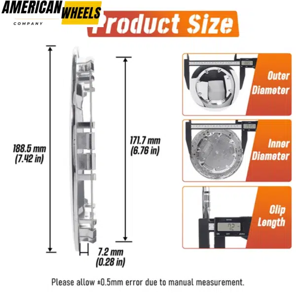 2007-2014 GMC Sierra 1500 Yukon Denali XL Wheel Center Caps # 9596381 188.5mm 7 7/16in - 20274251 - Image 3