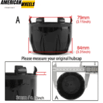 ION Alloy 171 179 Black Wheel Center Caps C101712MB C614101CB7 84mm 3 5/16in 4pcs - 20280007HB - Image 3