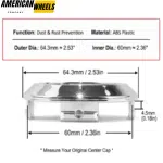 Chrome Universal Wheel Center Hub Caps OD: 64.3mm 2.53in ID: 60mm 2.36in - 20260015CH - Image 3