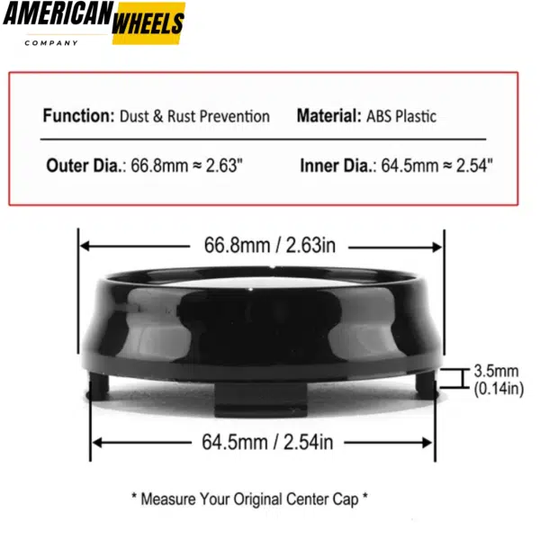 OD: 67mm 2.63in / ID: 65mm 2.54in Universal Wheel Center Caps #SW307K67 - 20260010 - Image 6