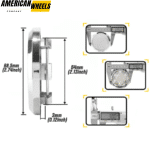 70mm 2 12/16in Chrome Universal Wheel Center Caps 4pcs - 20230006CH - Image 3