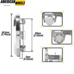 70mm 2 12/16in Chrome Universal Wheel Center Caps 4pcs - 20230006CH - Image 3