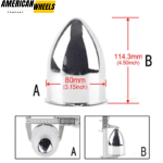 80mm 3.15in Trailer Pointed Push Through Center Caps for 3.15" Truck Rims Bore - 20274335 - Image 5