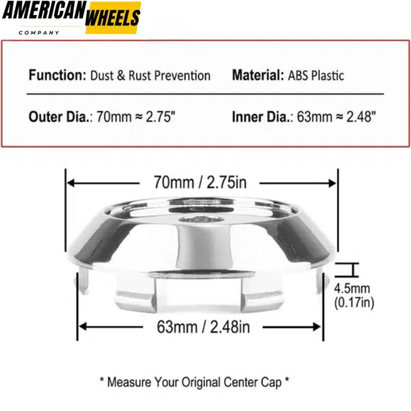 4pcs 70mm 2.75in Wheel Center Hub Caps with Switch Decal for XXR 527 Akita Work Wheels - 14538[13811CH+14503]x4 - Image 7