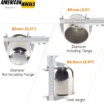 83mm 3.27in Stainless Steel Push Through Center Caps for 3.27" Bore Rims Truck Hub cap - 20274317 - Image 9