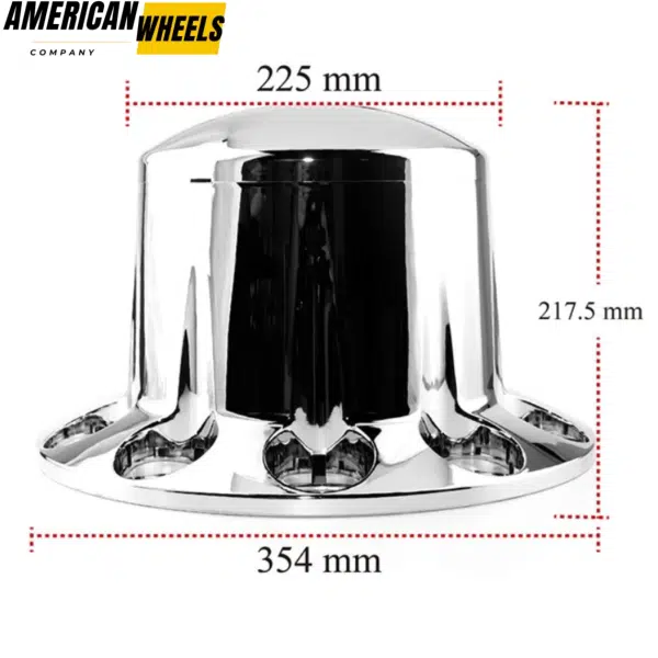 1pc 354mm Chrome Truck Wheel Rear Axle Covers with 10pcs Lug Nuts Axle Cover Kit - 20274032RRx1+20274032Nx10 - Image 5