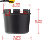 4pcs 72mm 2.82in Wheel Center Caps ID: 67mm 2.64in Center Hub Caps - 20260016MB[60014MB+13707]x4 - Image 4