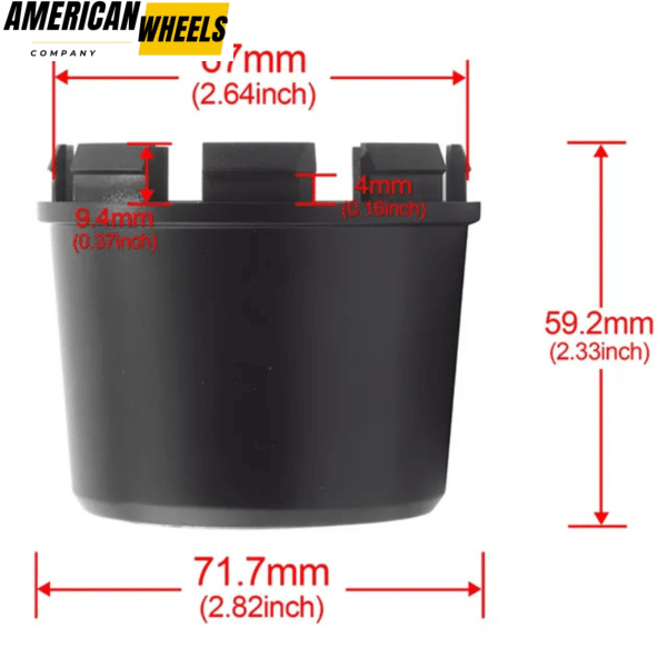 4pcs 72mm 2.82in Wheel Center Caps ID: 67mm 2.64in Center Hub Caps - 20260016MB[60014MB+13707]x4 - Image 4