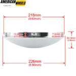 1pc 226mm 8.9in Semi Truck Metal Dome Wheel Center Caps Replacement - 20274121CH - Image 5