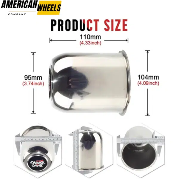 3.74in Stainless Push Through Trailer Wheel Center Caps for 3.74" Bore 3.9" Tall Truck RV Rims - 20274343 - Image 5
