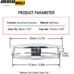Toyota Tacoma Tundra Sequoia Wheel Center Cap C32C-TOY 83mm 3.27in 4pcs - 20272037 - Image 9