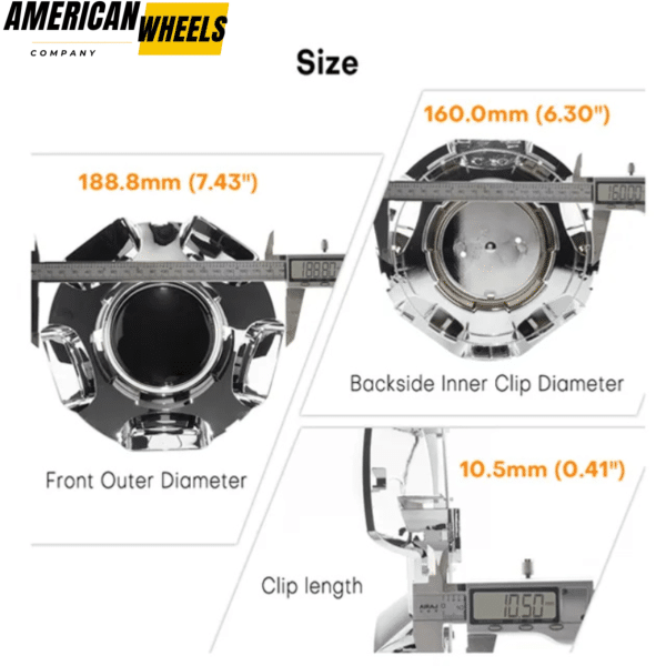 189mm 7.43in Wheel Center Hub Caps for Chevy Avalanche Suburban Silverado 1500 #19431542 - 20274238CH - Image 5