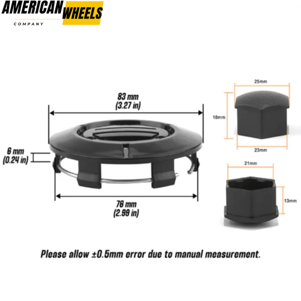 4pcs Wheel Center Caps and 25pcs Lug Nut Covers Sets for Tesla Cybertruck - 20250003BK=[20274175x4+23112227MBx25] - Image 3