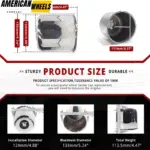 RhinoTuning 4.88in Stainless Push Through Center Covers for 4.88in Bore Trailer Truck Rims - 20263016 [74303+71011] - Image 3