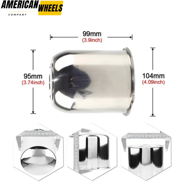 95mm 3.74in Push Through Center Caps for 3.74" Bore Rims Stainless Steel Center Hub cap - 20274323 - Image 10