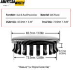 4pcs 82.5mm 3.25in for GMC Sierra 1500 Chevy Tahoe Center Caps #22837060 - 20214676 - Image 8