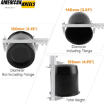 5.15in Push Through Center Caps Stainless Steel 2x Closed 2x Open End Hub Caps - 20274326=[74308+74315]x2 - Image 5