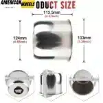 4.88in Stainless Push Through Center Caps for 4.88in Bore 4.37in Tall Truck Rims  - 20274340=[74303+20970] - Image 7