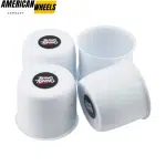 4.25in White Painted Stainless Push Through Center Caps for 4.25in Bore 3.46in Tall - 74319[74309WT+20971]