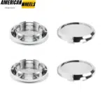70mm 2 12/16in Chrome Universal Wheel Center Caps 4pcs - 20230006CH - Image 2