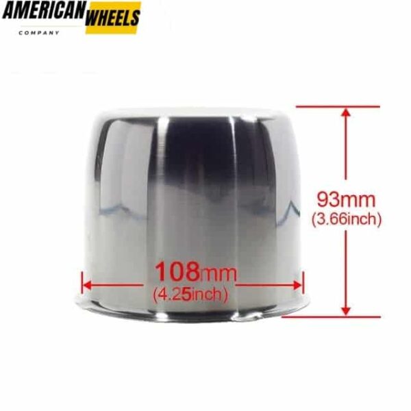 4.25in Polished and Brushed Stainless with Black Chrome Push Through Center Caps 3.46in Tall - 20274348BC - Image 2