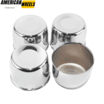 125mm 4.92in Trailer Stainless Steel Center Caps for 4.92" Bore 3.54" Tall Truck Rims - 20274328