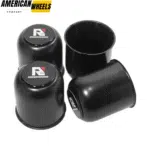 83mm 3.27in Chrome/Black Stainless Trailer Wheel Center Caps for 3.27in Bore 2.95in Tall - 20263017 [74317+71011] - Image 2