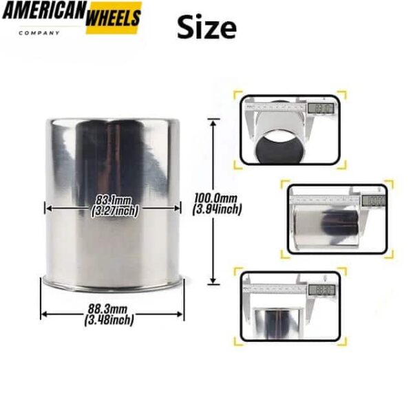 3.27in Stainless Open Ended Push Thru Center Caps Triler Hub Caps for 3.27in Bore Rims - 20274329 - Image 3